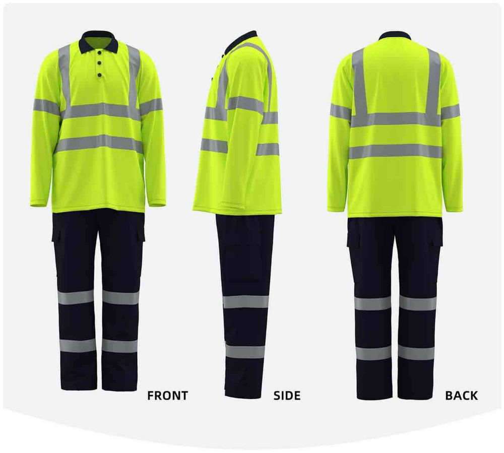 전체 형광 속건 폴로 (긴팔) / Full Hi-Vis Quick-Dry Polo, Long Sleeve