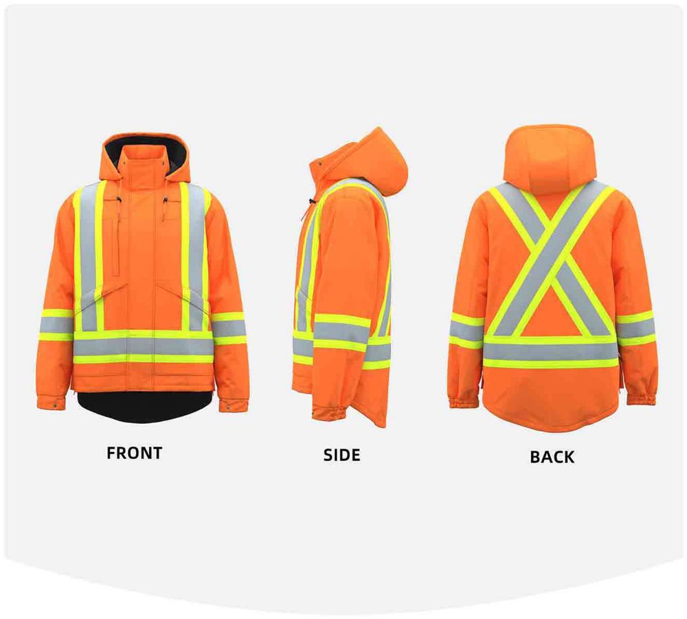 고시인성 패딩 점퍼 (후드 탈착) / Hi-Vis Padded Jacket with Detachable Hood
