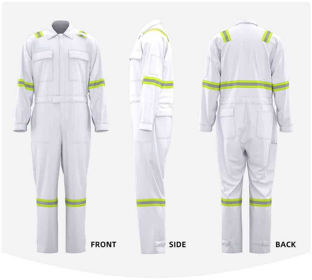 라임 반사 테이프 면 커버올 / Cotton Coverall with Lime Reflective Tape