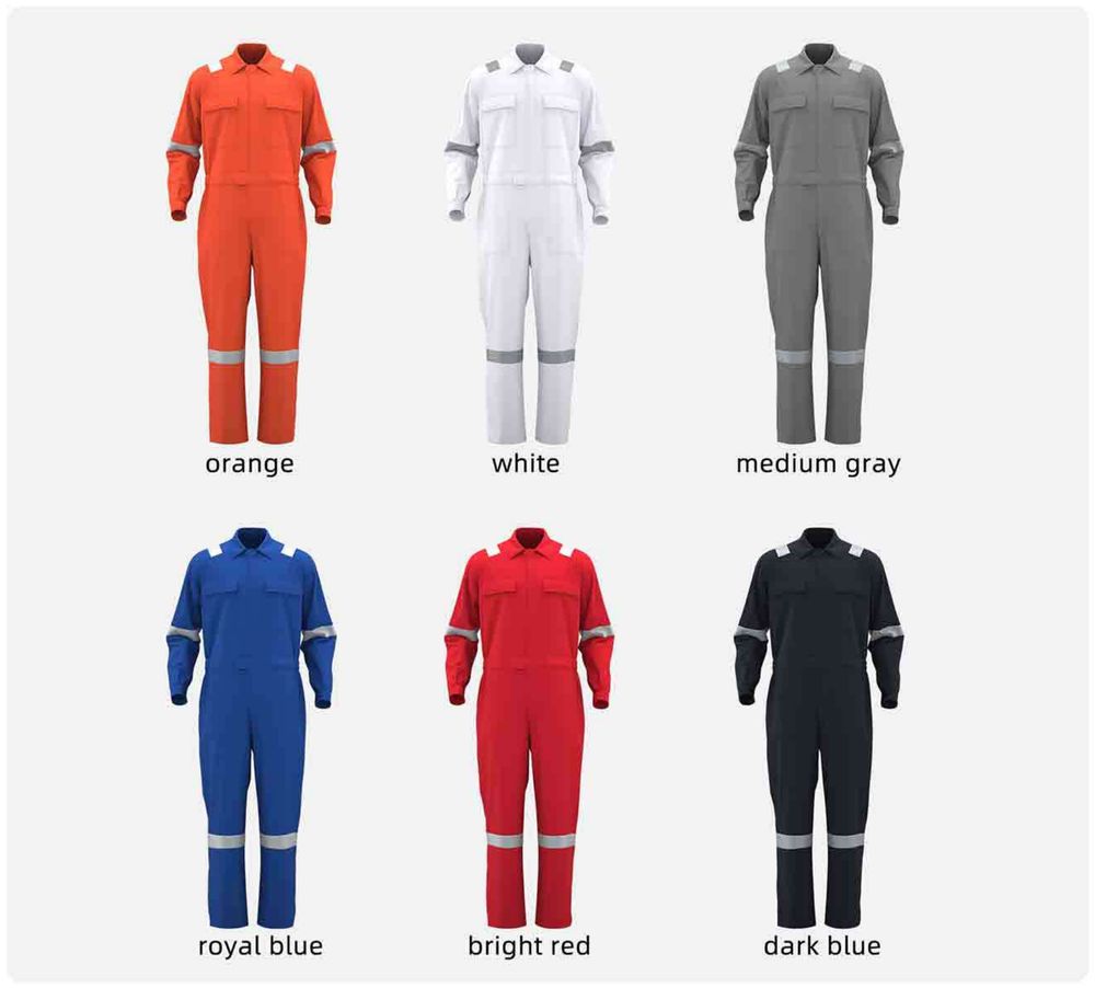 그레이 반사 테이프 면 커버올 / Cotton Coverall with Gray Reflective Tape