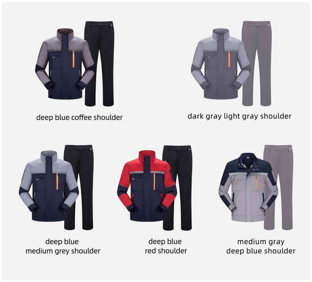 어깨 배색 작업복 세트 / Shoulder Color-Block Work Set