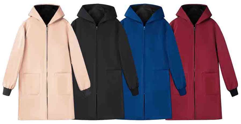 기모 후드 가운 / Fleece-Lined Hooded Coat