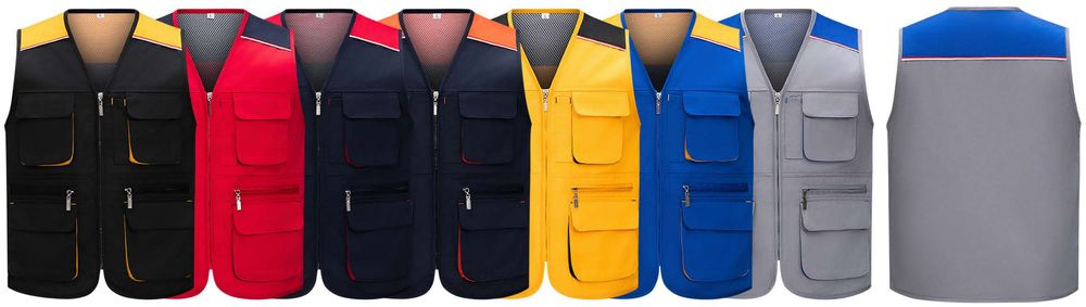 배색 메시 안감 조끼 / Color-Block Mesh-Lined Vest